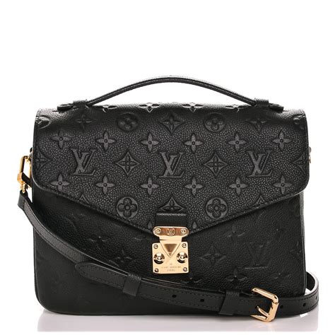 lv pochette metis black leather|pochette metis empreinte noir.